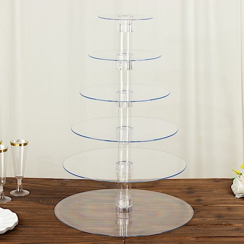6 Tiers 22 in Clear Acrylic Cupcake Stand Set