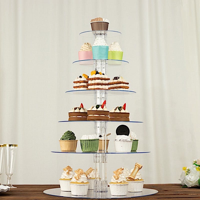 6 Tiers 22 in Clear Acrylic Cupcake Stand Set