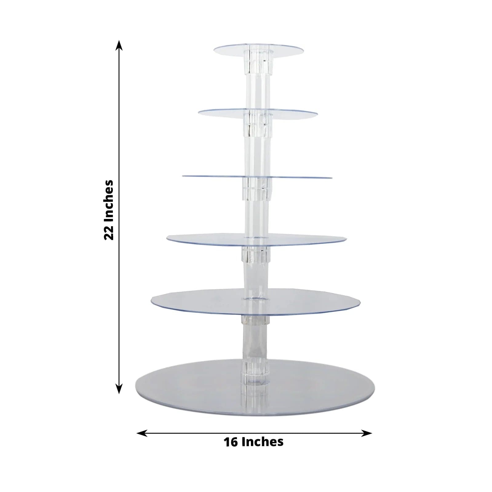 6 Tiers 22 in Clear Acrylic Cupcake Stand Set
