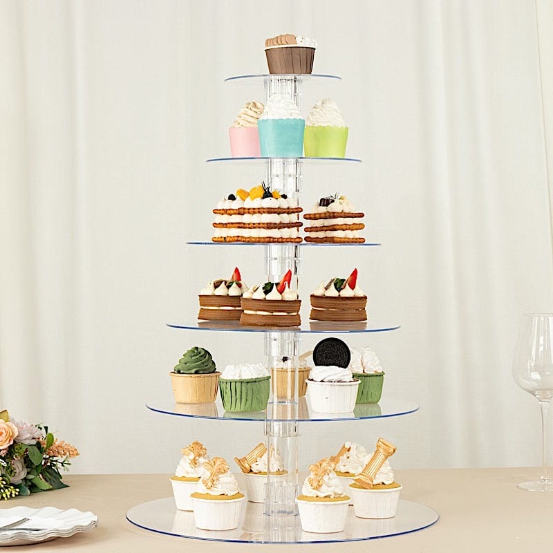 6 Tiers 22 in Clear Acrylic Cupcake Stand Set