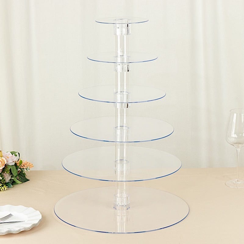 6 Tiers 22 in Clear Acrylic Cupcake Stand Set