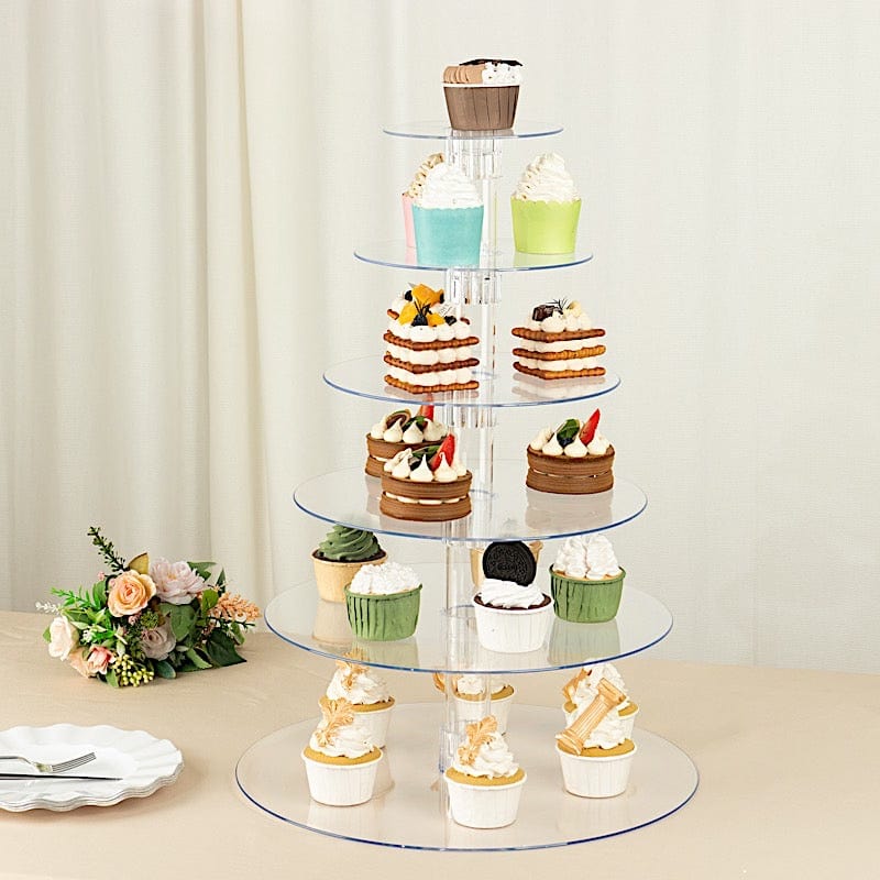 6 Tiers 22 in Clear Acrylic Cupcake Stand Set