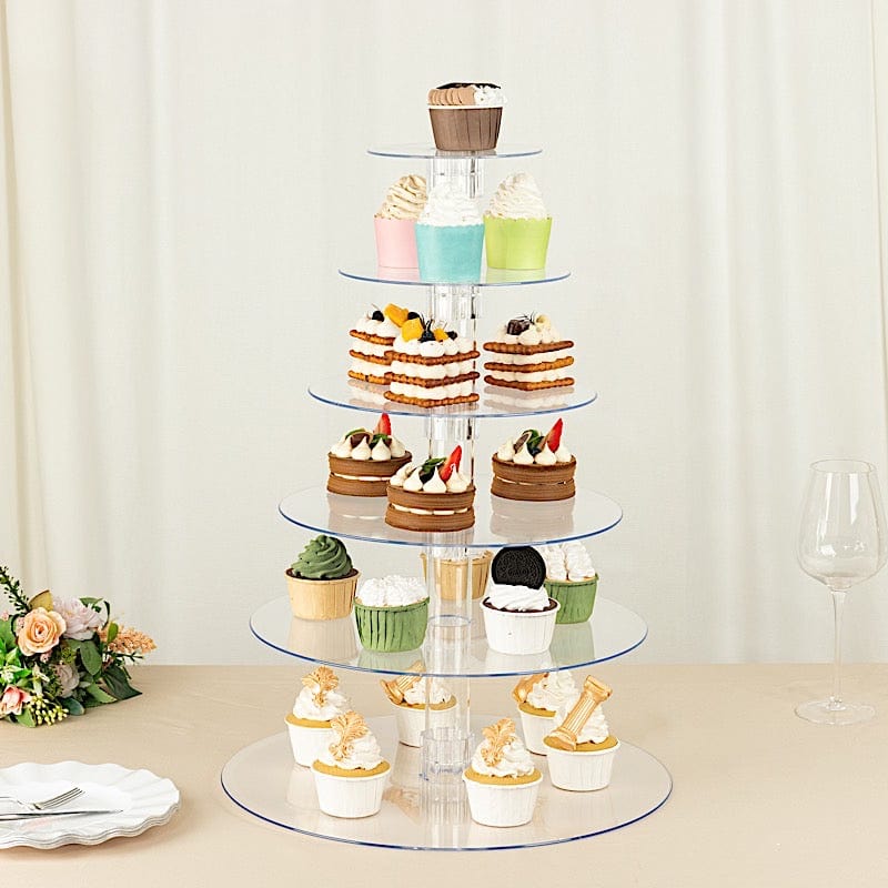 6 Tiers 22 in Clear Acrylic Cupcake Stand Set