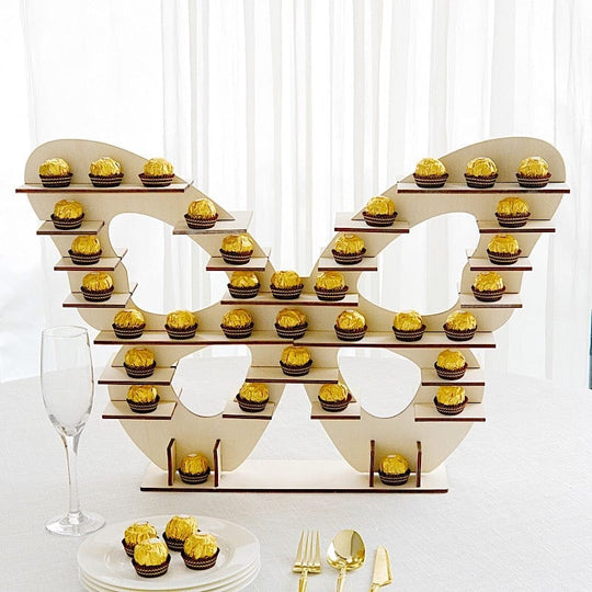 7 Tier 25 in Butterfly Shaped Wooden Dessert Display Stand