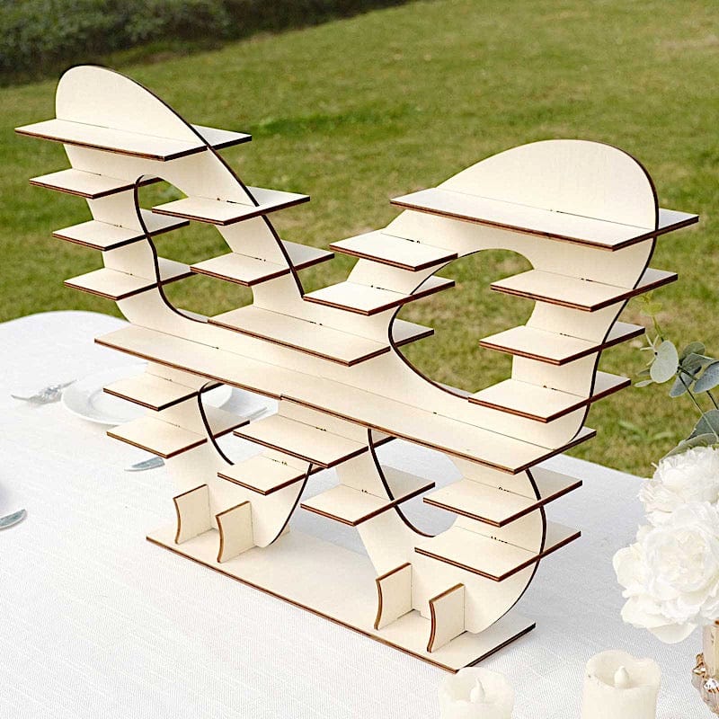 7 Tier 25 in Butterfly Shaped Wooden Dessert Display Stand