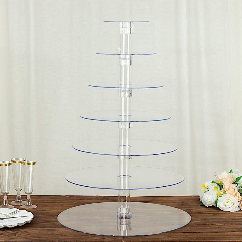 7 Tiers 26 in Clear Acrylic Cupcake Stand Set