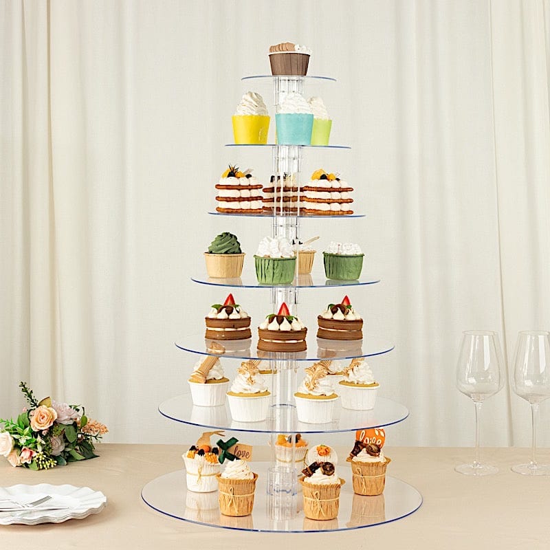 7 Tiers 26 in Clear Acrylic Cupcake Stand Set
