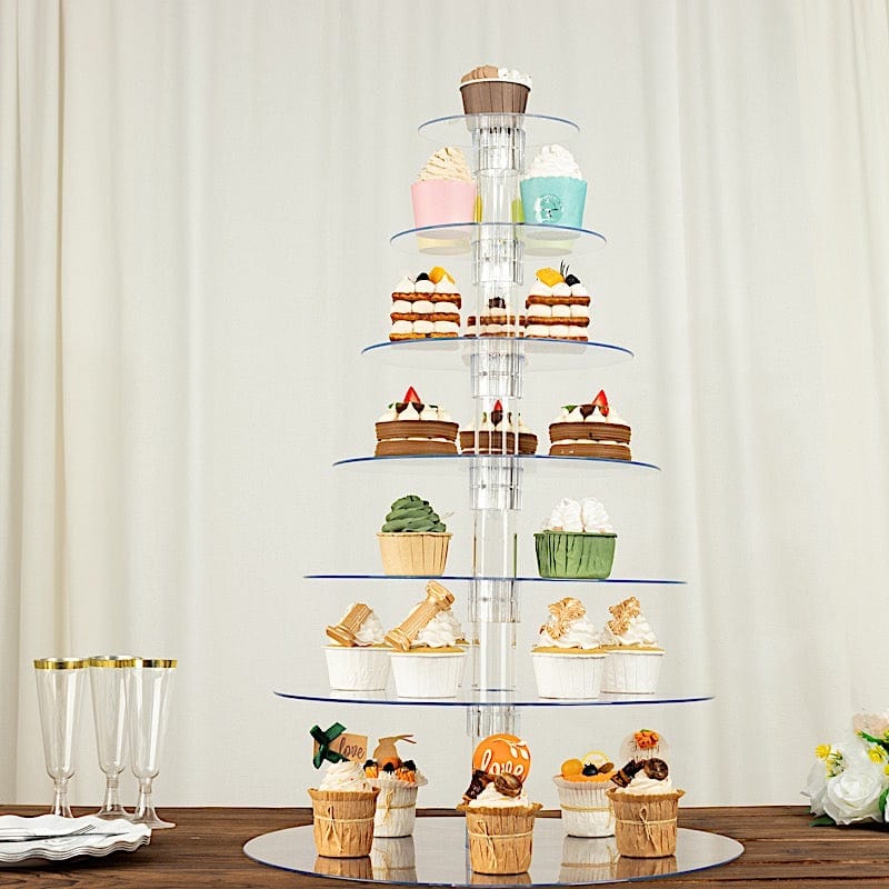 7 Tiers 26 in Clear Acrylic Cupcake Stand Set
