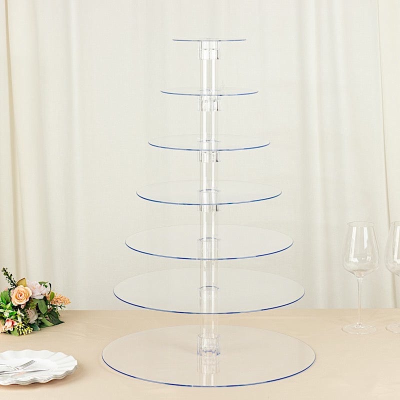 7 Tiers 26 in Clear Acrylic Cupcake Stand Set