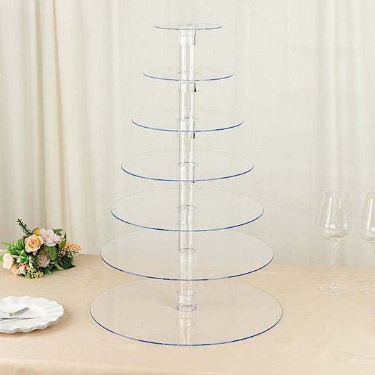 7 Tiers 26 in Clear Acrylic Cupcake Stand Set