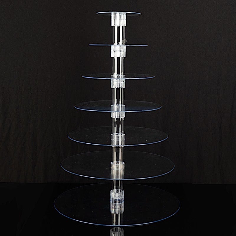 7 Tiers 26 in Clear Acrylic Cupcake Stand Set