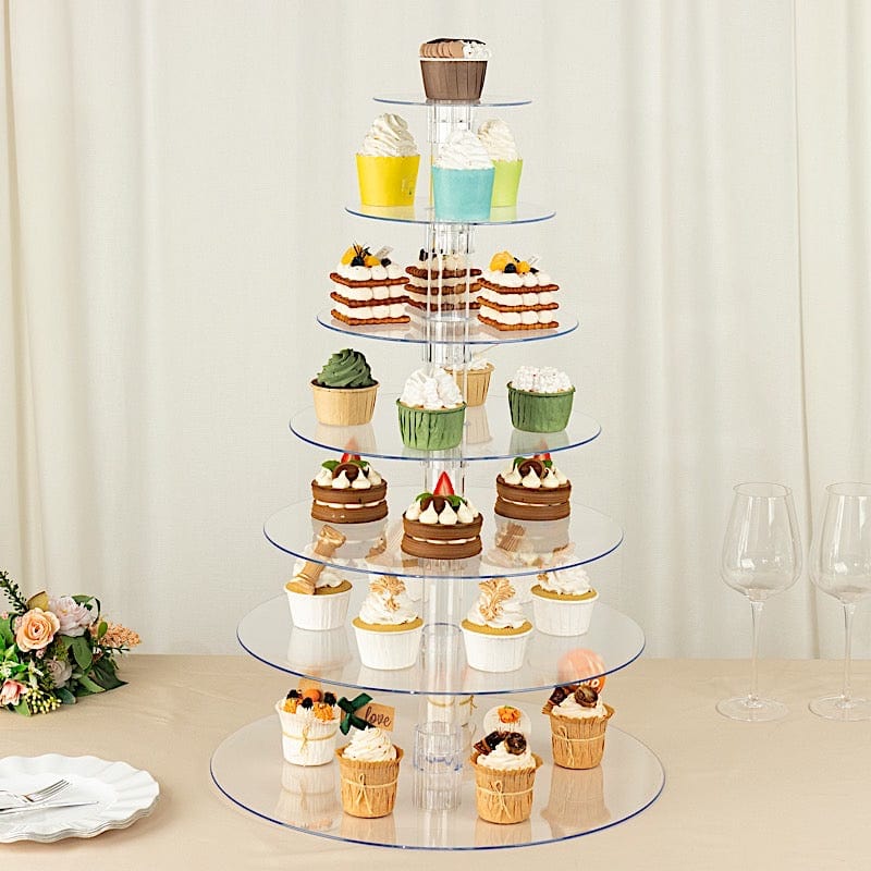 7 Tiers 26 in Clear Acrylic Cupcake Stand Set