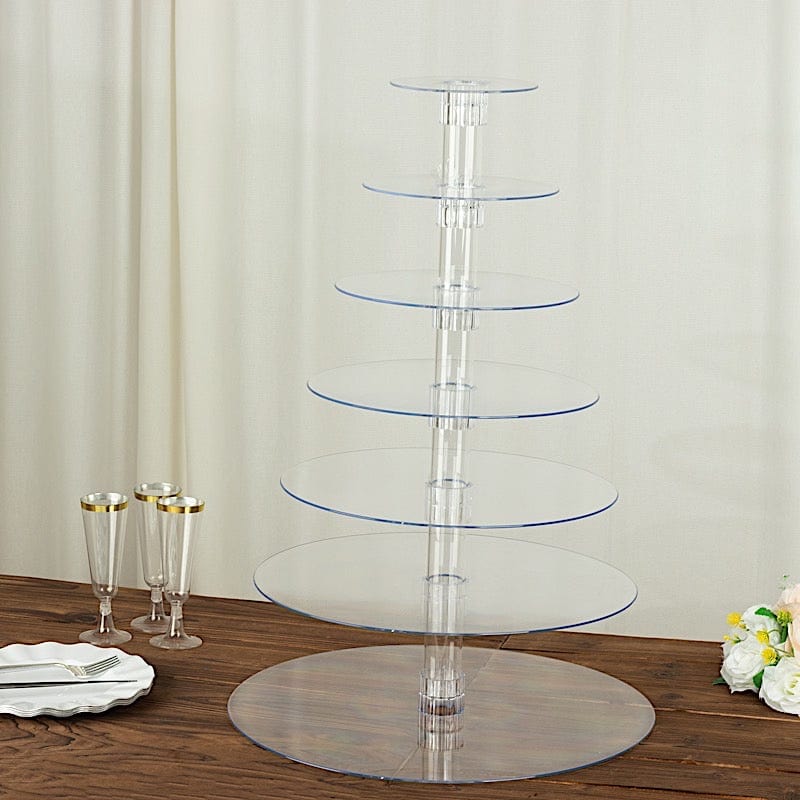 7 Tiers 26 in Clear Acrylic Cupcake Stand Set
