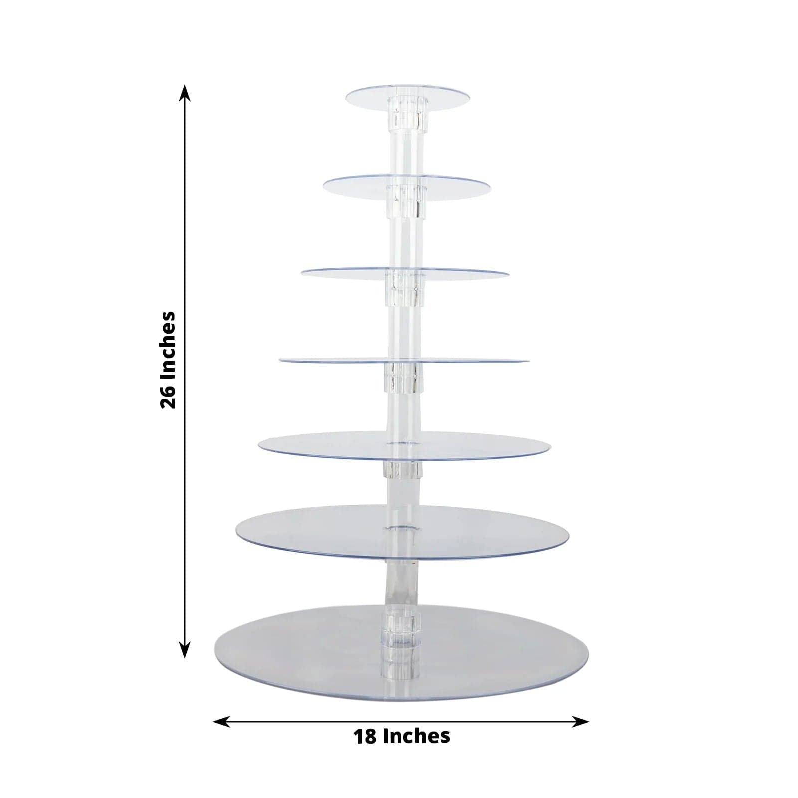 7 Tiers 26 in Clear Acrylic Cupcake Stand Set