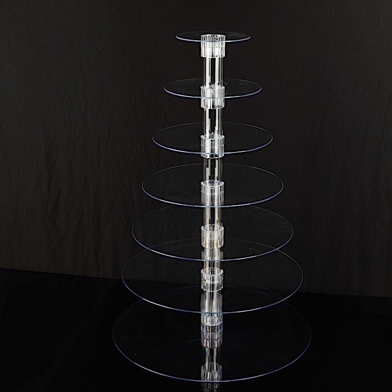 7 Tiers 26 in Clear Acrylic Cupcake Stand Set
