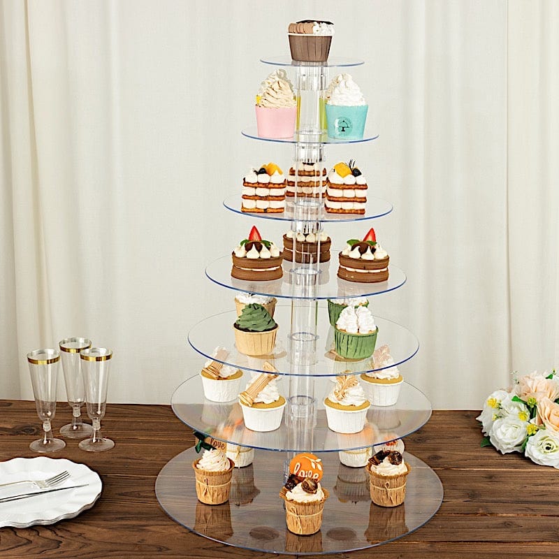 7 Tiers 26 in Clear Acrylic Cupcake Stand Set