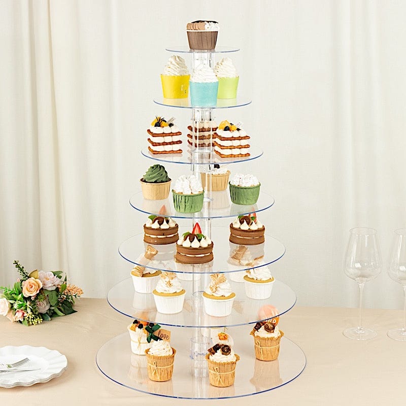 7 Tiers 26 in Clear Acrylic Cupcake Stand Set