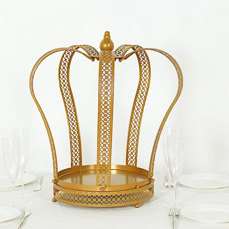 Gold Metal Crown Cupcake Dessert Display Stand