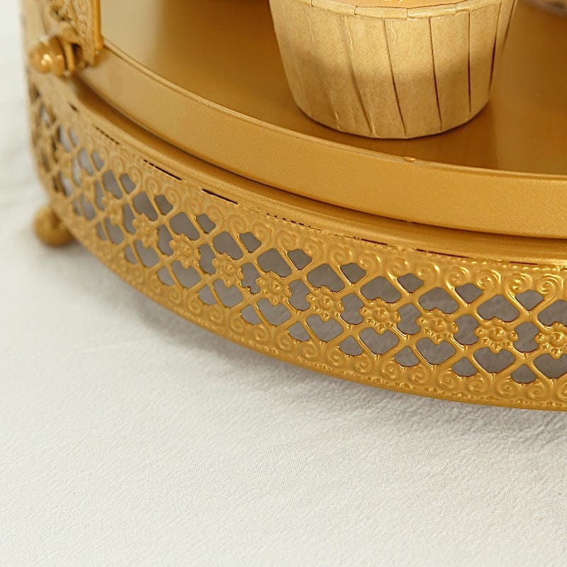 Gold Metal Crown Cupcake Dessert Display Stand