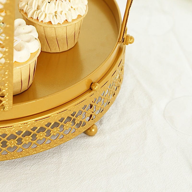 Gold Metal Crown Cupcake Dessert Display Stand