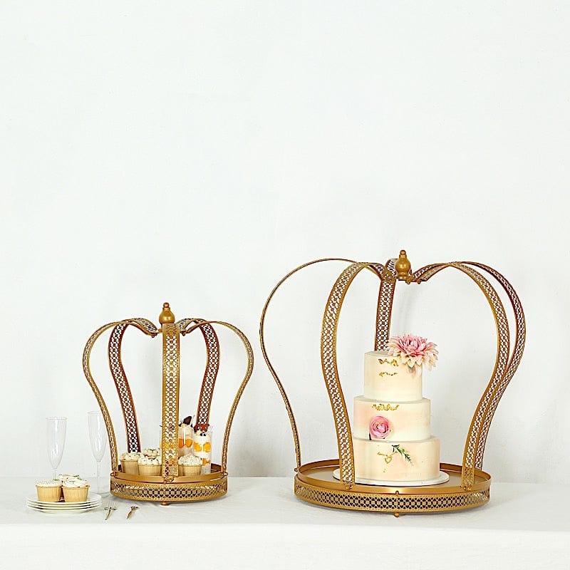 Gold Metal Crown Cupcake Dessert Display Stand