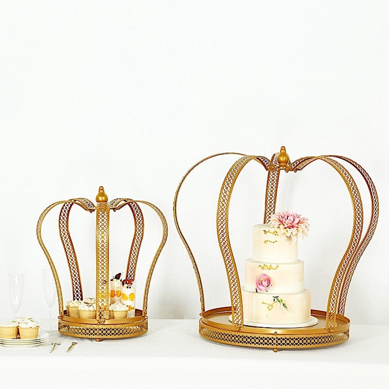 Gold Metal Crown Cupcake Dessert Display Stand