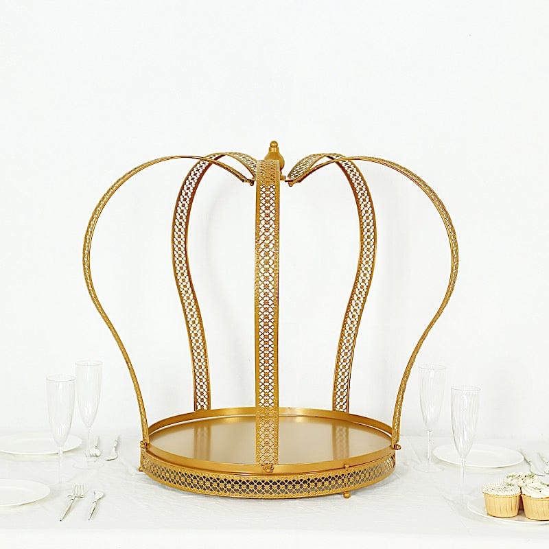 Gold Metal Crown Cupcake Dessert Display Stand