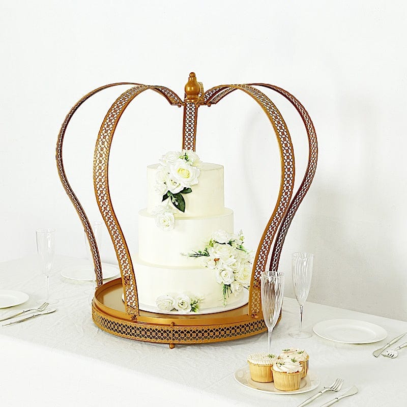 Gold Metal Crown Cupcake Dessert Display Stand