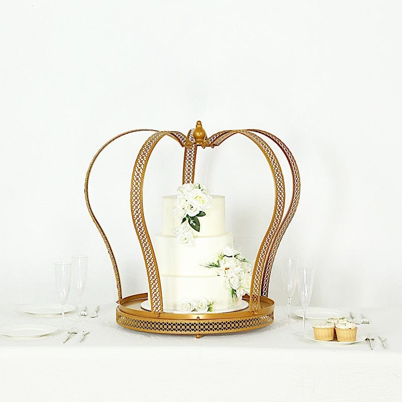 Gold Metal Crown Cupcake Dessert Display Stand