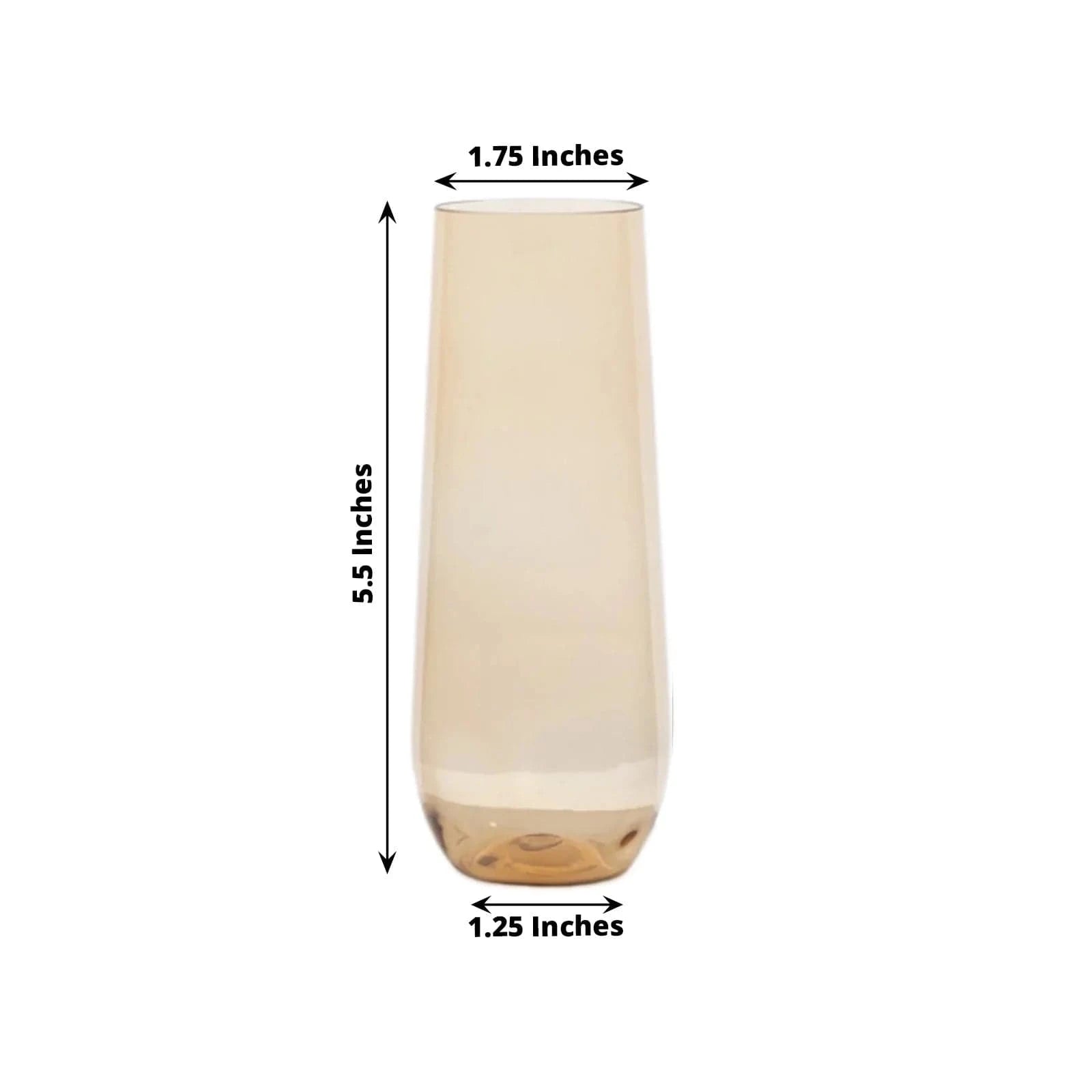 12 pcs 9 oz Disposable Plastic Champagne Stemless Flutes