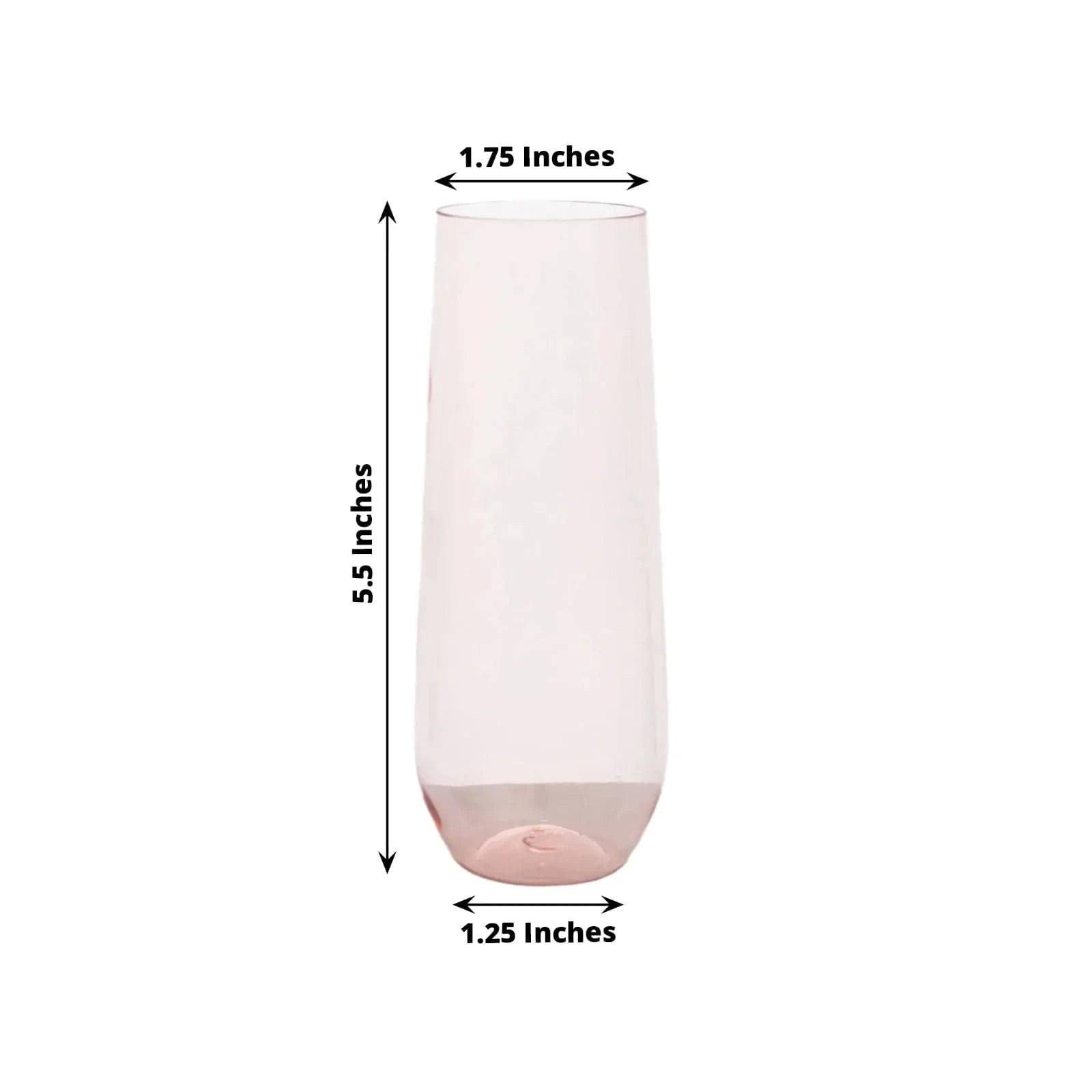 12 pcs 9 oz Disposable Plastic Champagne Stemless Flutes
