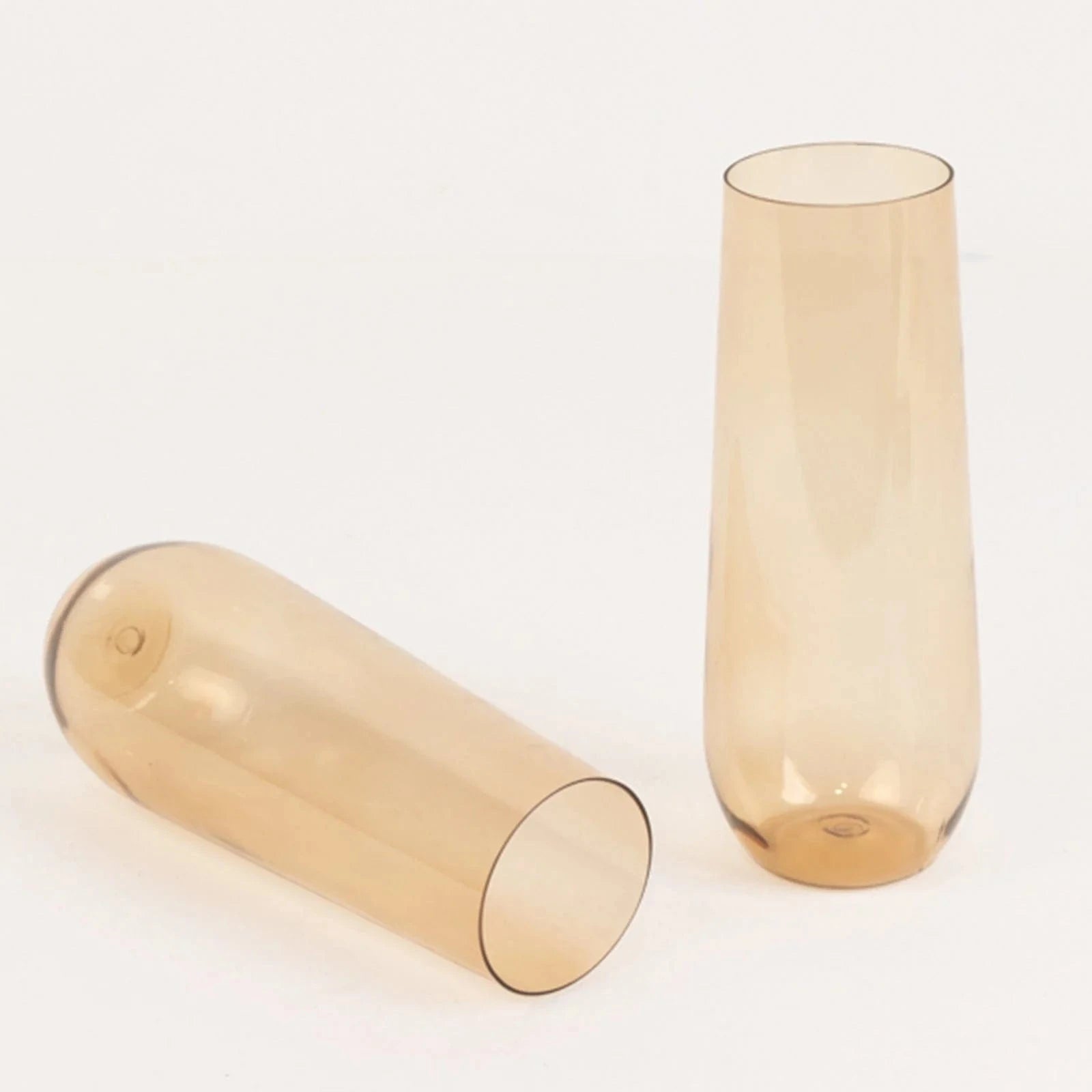 12 pcs 9 oz Disposable Plastic Champagne Stemless Flutes