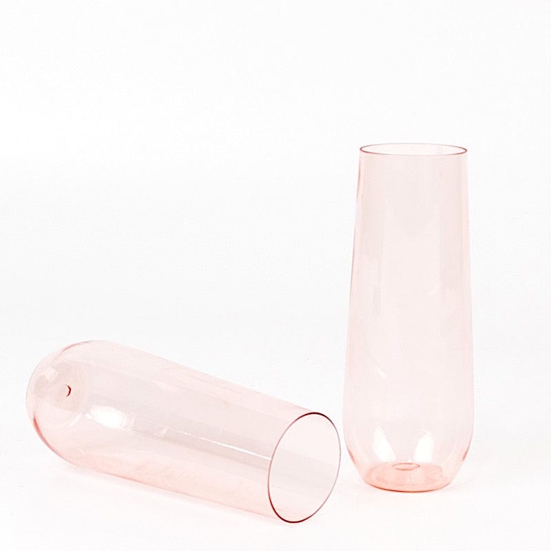 12 pcs 9 oz Disposable Plastic Champagne Stemless Flutes