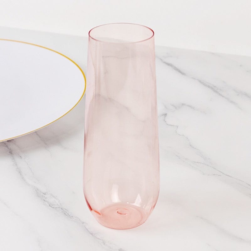 12 pcs 9 oz Disposable Plastic Champagne Stemless Flutes