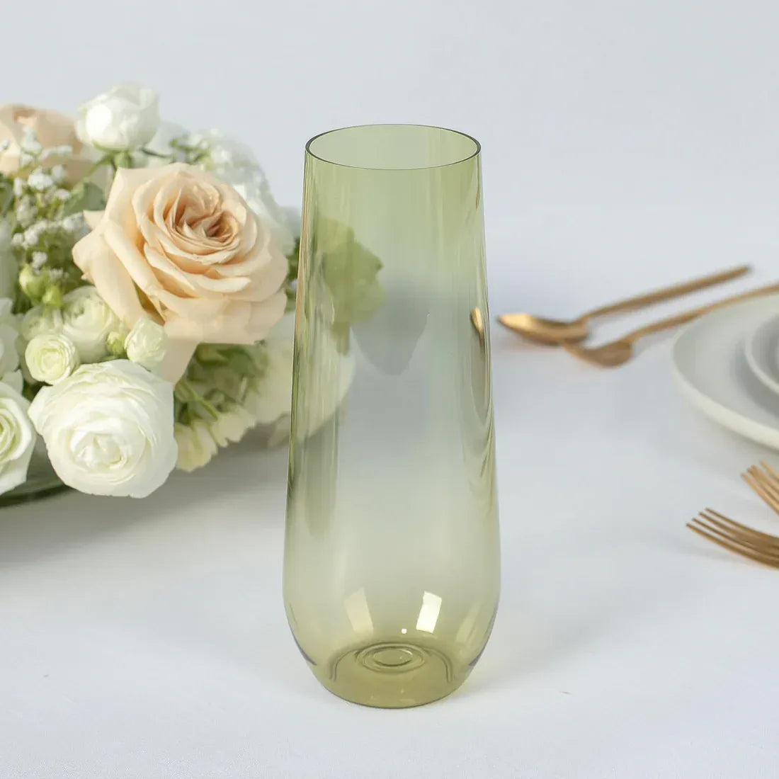 12 pcs 9 oz Disposable Plastic Champagne Stemless Flutes