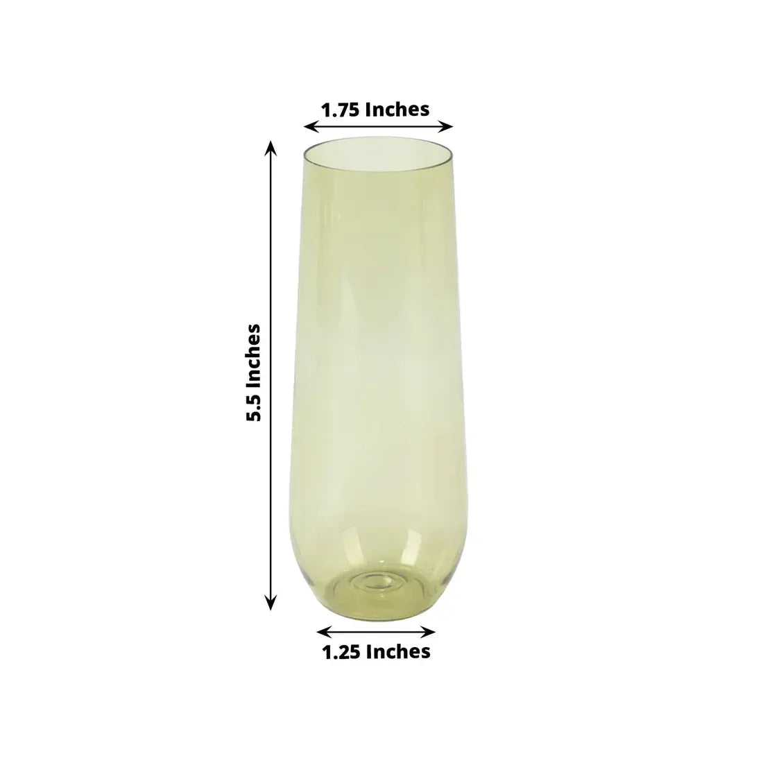 12 pcs 9 oz Disposable Plastic Champagne Stemless Flutes