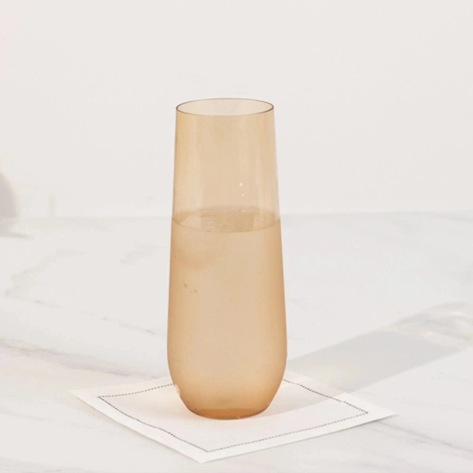 12 pcs 9 oz Disposable Plastic Champagne Stemless Flutes