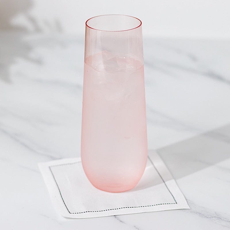 12 pcs 9 oz Disposable Plastic Champagne Stemless Flutes