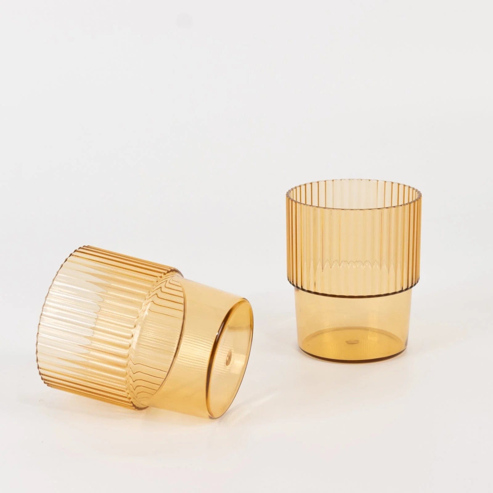 12 Stackable 7 oz Ribbed Reusable Plastic cups