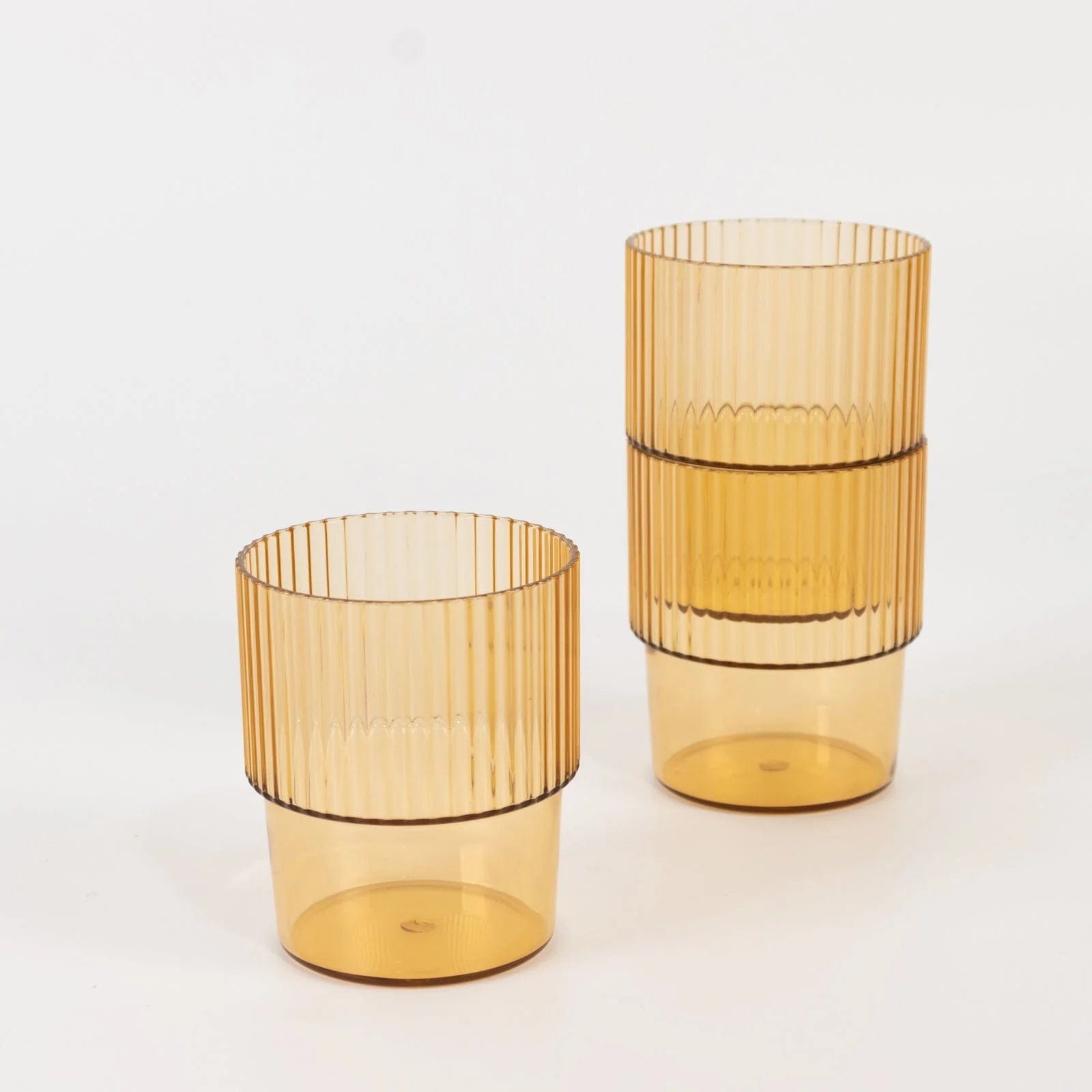 12 Stackable 7 oz Ribbed Reusable Plastic cups