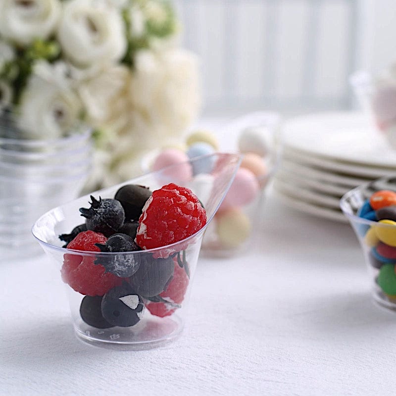 24 Clear 3 oz Disposable Mini Teardrop Plastic Dessert Cups