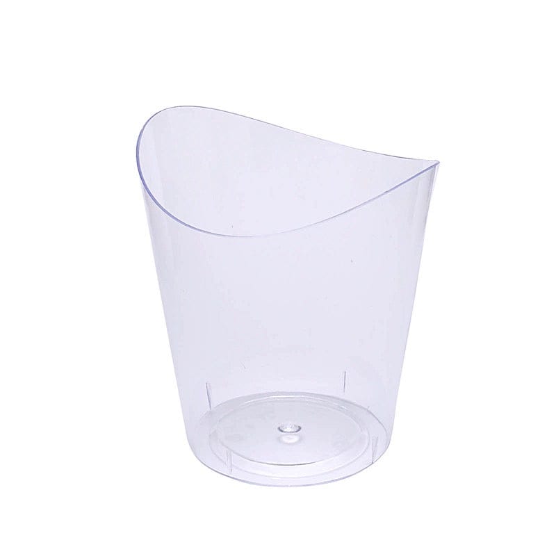 24 Clear 4 oz Disposable Mini Wavy Rim Plastic Dessert Cups