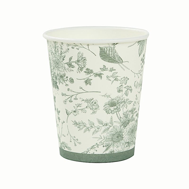 24 White Sage Green 9 oz French Toile Paper Cups