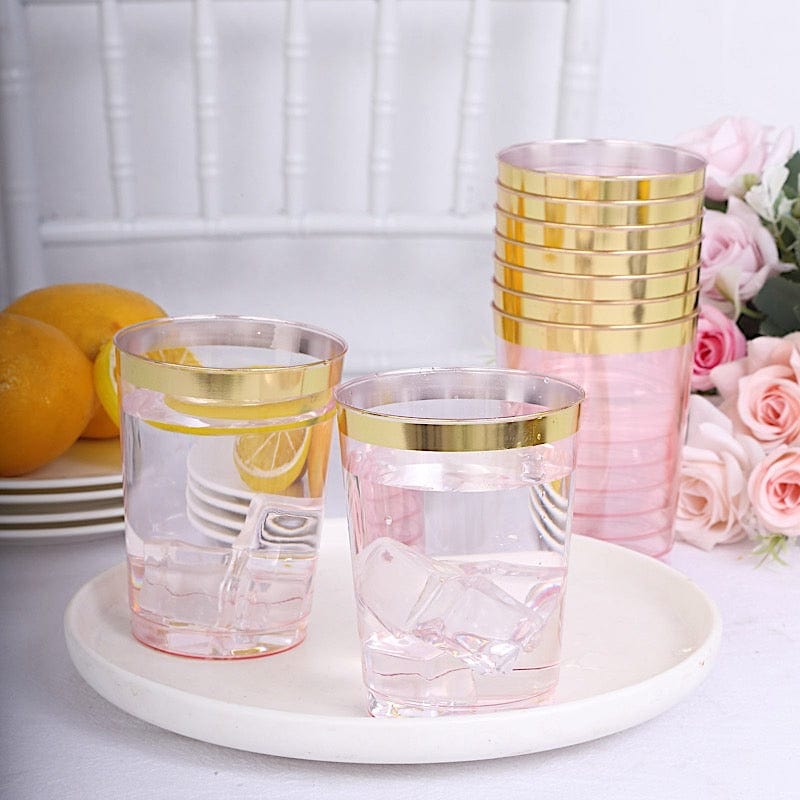 25 pcs 10 oz. Disposable Plastic Party Cups with Rim