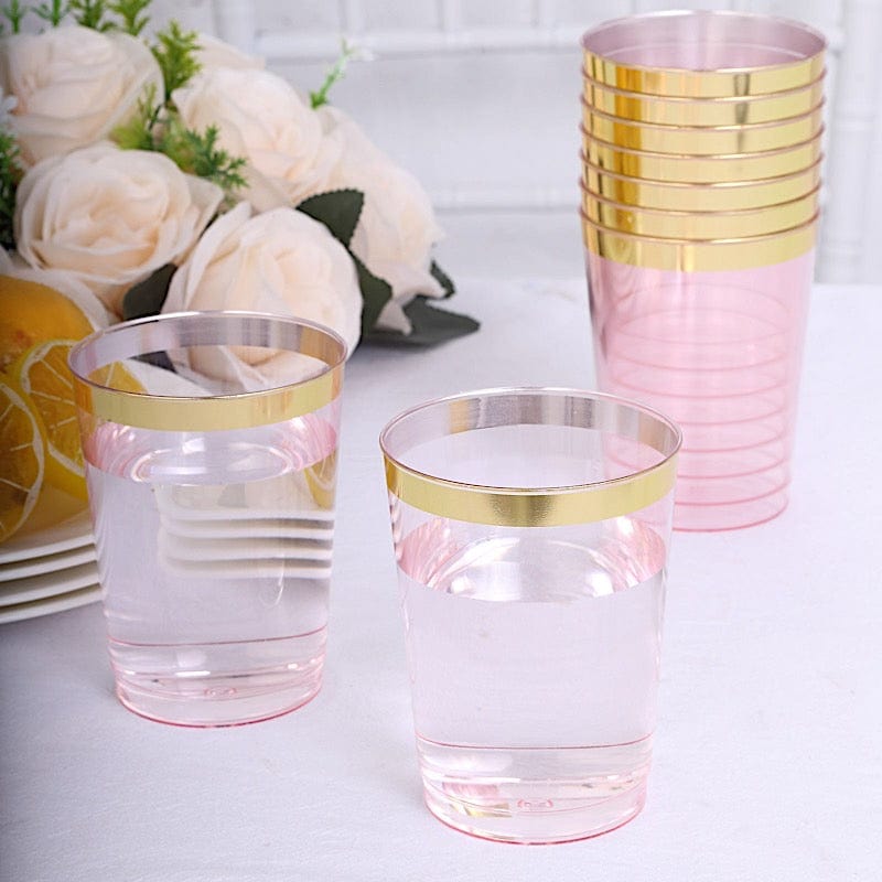 25 pcs 10 oz. Disposable Plastic Party Cups with Rim