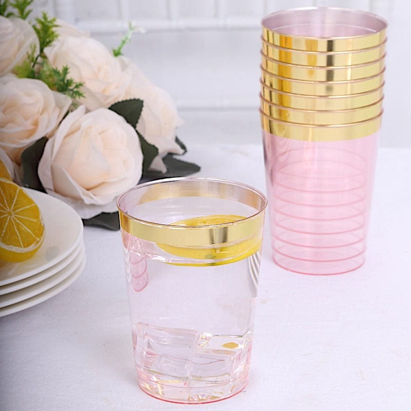 25 pcs 10 oz. Disposable Plastic Party Cups with Rim
