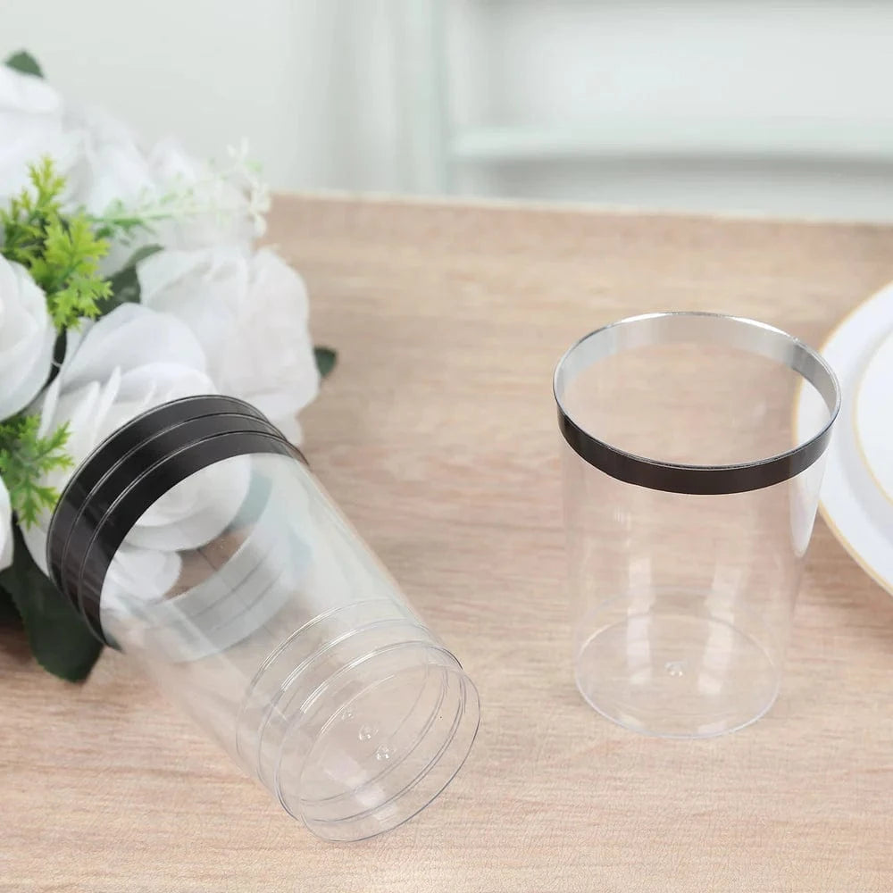25 pcs 10 oz. Disposable Plastic Party Cups with Rim