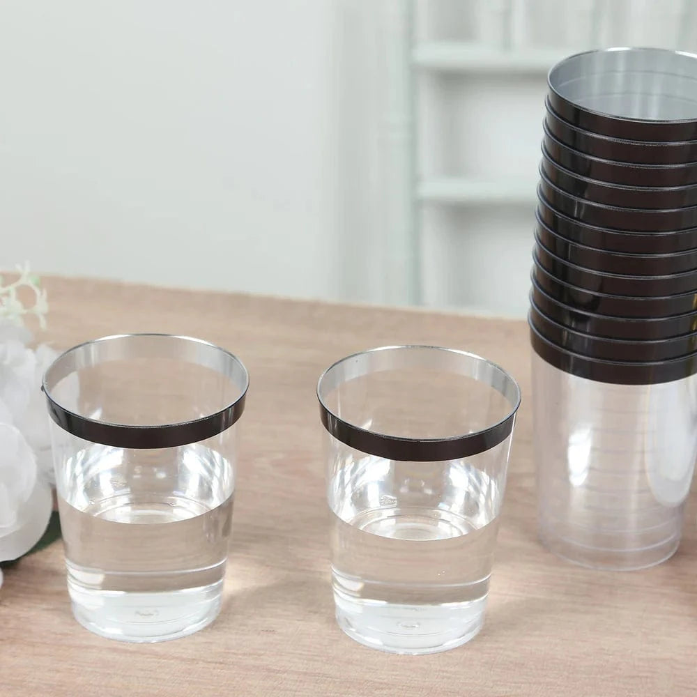 25 pcs 10 oz. Disposable Plastic Party Cups with Rim
