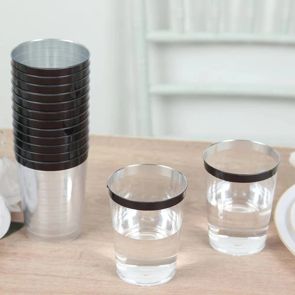25 pcs 10 oz. Disposable Plastic Party Cups with Rim