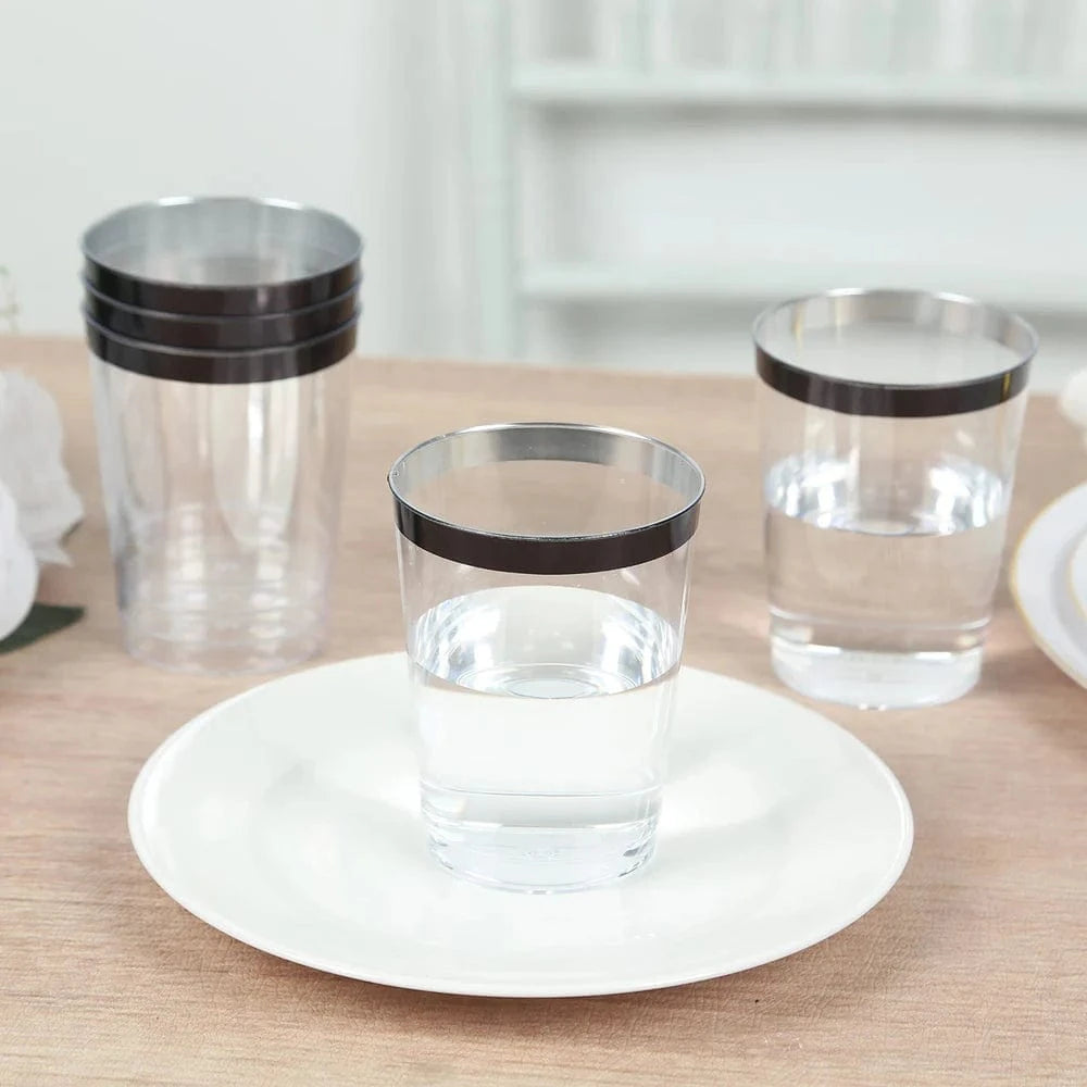 25 pcs 10 oz. Disposable Plastic Party Cups with Rim
